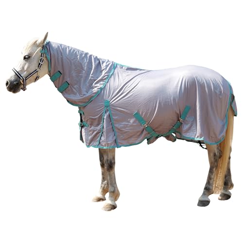Horse Fly Sheet with Removable Neck Cover & Belly Wrap (Grey / 81)