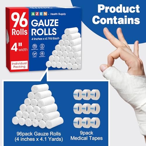 96 Pack Gauze Rolls Bandages (96p / 4IN)