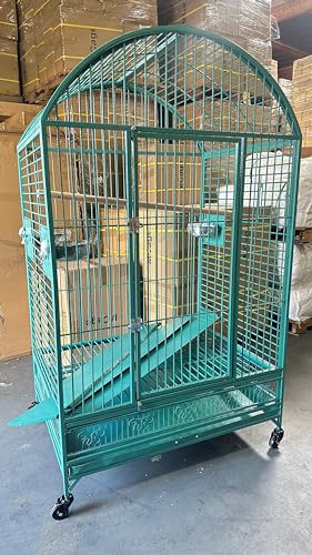 XX Large DomeTop Wrought Iron Bird Parrot Cage (Green Vein)