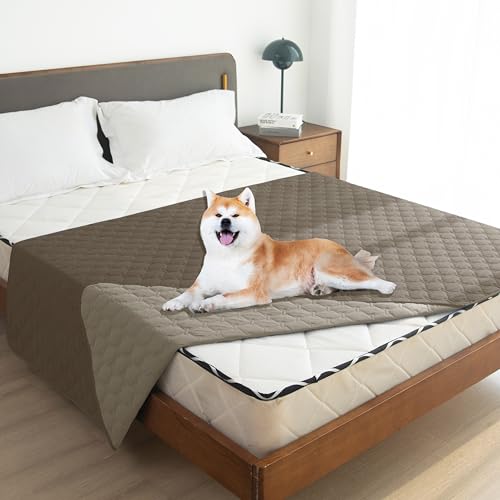 Waterproof Dog Blankets for Large Dogs (82x102 Inch (Pack of 1) / Dark Walnut/Light Walnut)