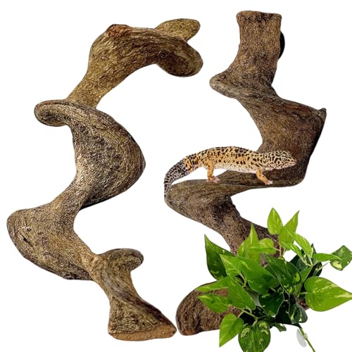 2PCS Natural Reptile Climbing Branches Decor (2PCS|M:1.25-1.75"T,13"H)