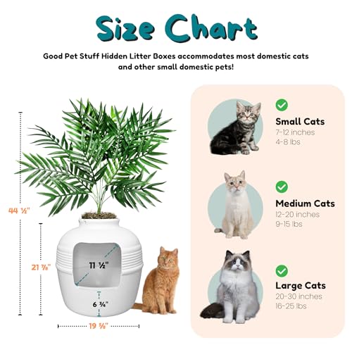 Original Hidden Litter Box Planter (Palm Plant / Essentials Kit / Soft White)