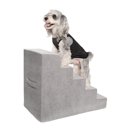 Dog Stairs for Small Dogs & Cats (Square Corner / 5 steps: 29.92''L×15.75''W×22.83''H)