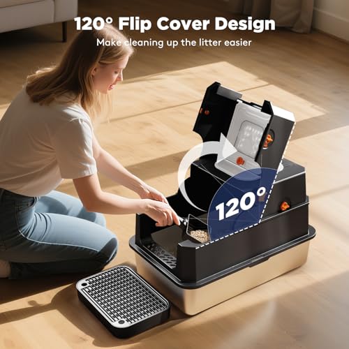 Stainless Steel Litter Box with Lid (X-large / Black)