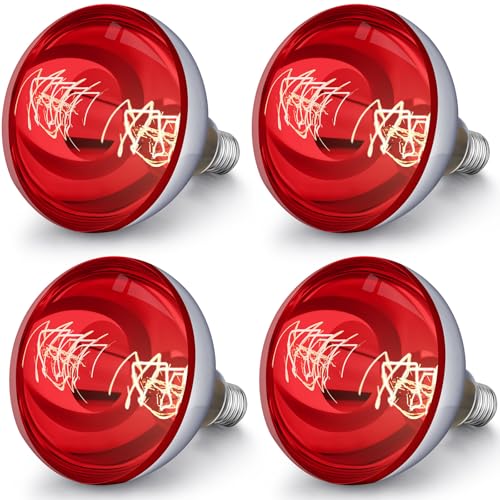 4 Pack Heat Lamp Bulbs 125 Watt (Red)