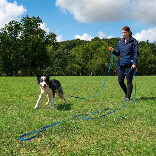 Dog Training Kit & Puppy Starter Set with 30ft Long Leash (Complete Recall System - Navy Blue)