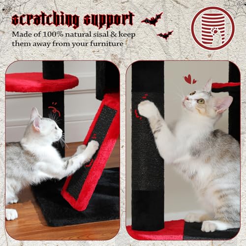 Floor to Ceiling Cat Tree Tower (XL(90''-100'') / Black)