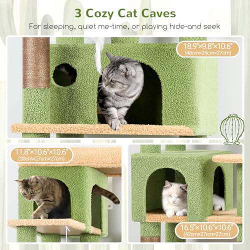 F66 Cactus Corner Cat Tree (Green / 66 inch)