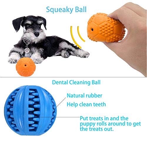 Puppy Balls Pack with Different Functions & Teething Toys for Small Dogs (Small (4 Pack))