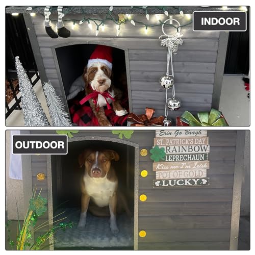43.3’’ Large Dog House Outdoor Weatherproof Dog Kennel with Upgraded Thickened Metal Frame (Dog House)