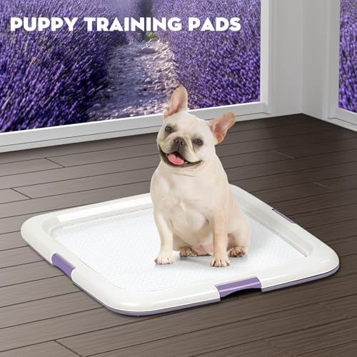 Puppy Pads with Adhesive Tabs Leak Proof Lavender Scent 22x22in 50Ct (Regular-22x22in(50Ct))