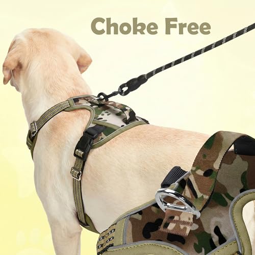 Dog Harness No Pull (Camo Green / X-Large)