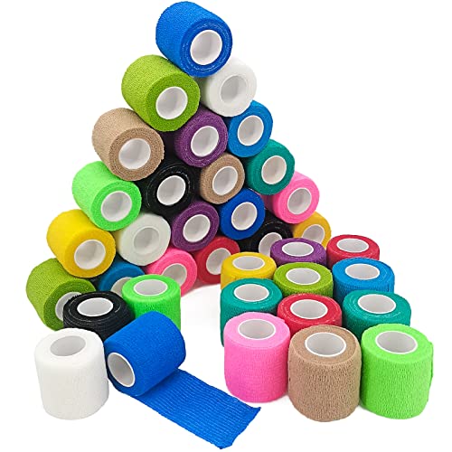 36 Rolls Elastic Self Adhesive Bandage Wrap 2 Inch (2 Inch-36 Count Color)