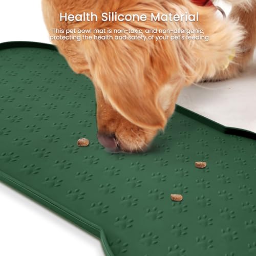 Dog Food Mat Anti (19.4" x 9.8" / Hunter Green)
