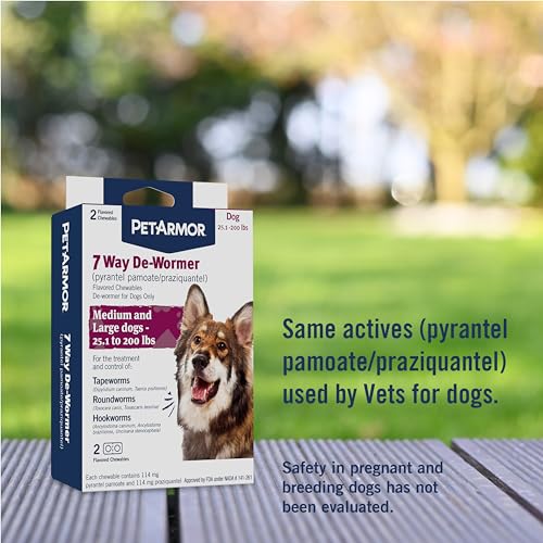 7 Way De Wormer for Dogs (Medium & Large Dogs (Over 25 lbs) / 2 Count)