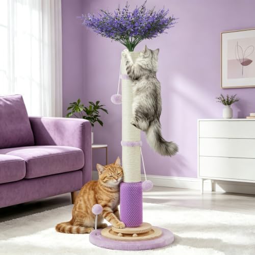 45" Tall Cat Scratching Post for Large (pruple-45inch)