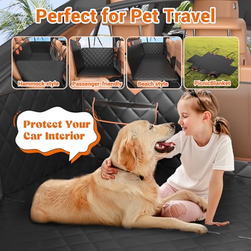 Truck Back Seat Extender for Dogs Hard Bottom Holds 500lbs (Black / For Full Size Truck)