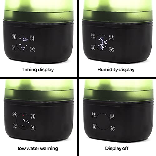 Reptile Automatic Fogger 2 IN 1 Digital Timing & Hygrostat Humidifier Remote Control 4L Large Tank Reptile Terrarium Fogger with Extended Hose for Bearded Dragon (Green)