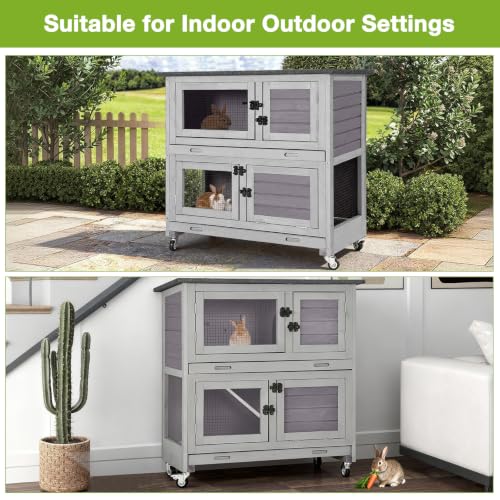 Rabbit Hutch Bunny Cage (Grey / Medium)
