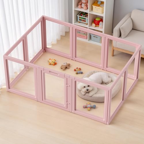 Acrylic Dog Playpen Indoor (Skin Pink / 30.3"H)