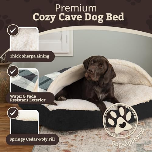Rectangle Cozy Cave Dog Bed (Barkley Black Diamond / Medium)
