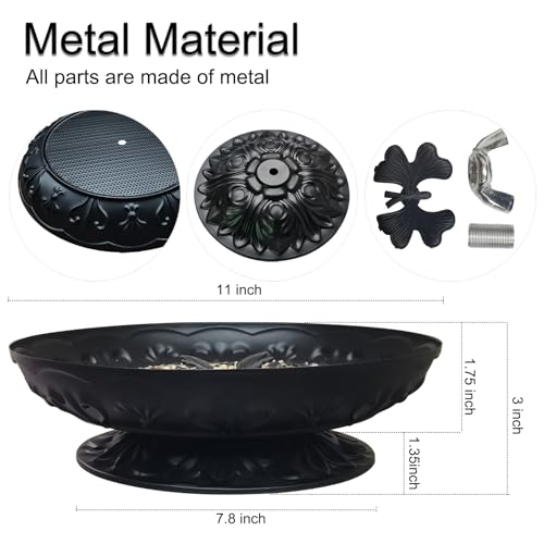 Ground Platform Bird Feeder Tray (black-2 pack)