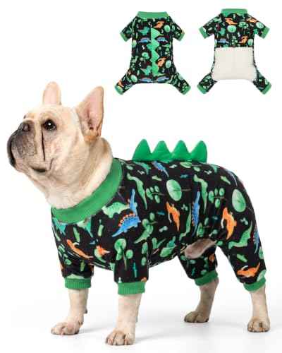 Dinosaur Costume Dog Pajamas (Medium / Watercolor Dino Forest)