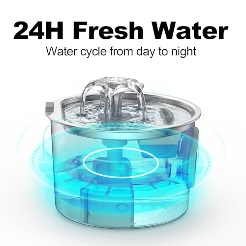 Cat Water Fountain Stainless Steel with 3
