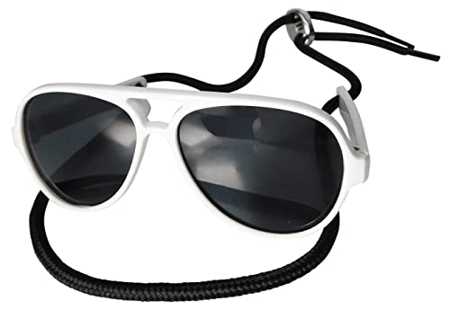 G029 Dog Cat Pet Aviator Pilot Sunglasses for Small Breed up to 15lbs (S, Up to 15lbs, 2-pack Black + White)