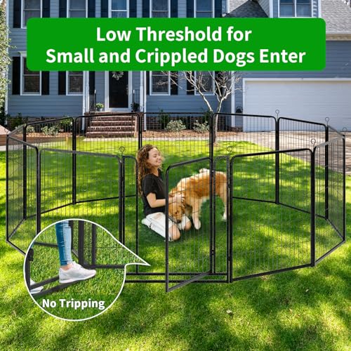 Dog Playpen Outdoor Extra Wide 16 Panels Heavy Duty Dog Fence 40" (32"W x 40"H)