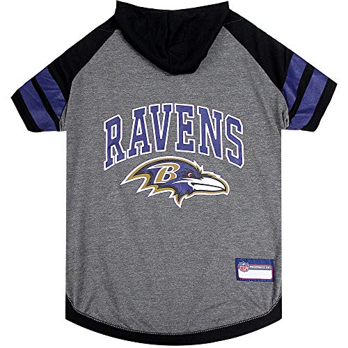 NFL Baltimore Ravens Hoodie for Dogs & Cats. NFL Football Licensed Dog Hoody Tee Shirt (Medium / Baltimore Ravens)