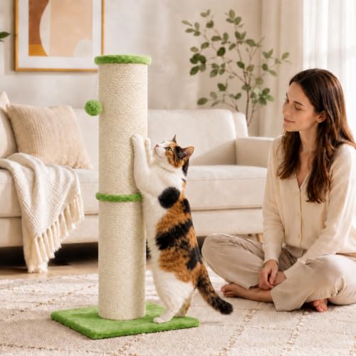 32 Inch Tall Cat Scratching Post (X-Large / Green)