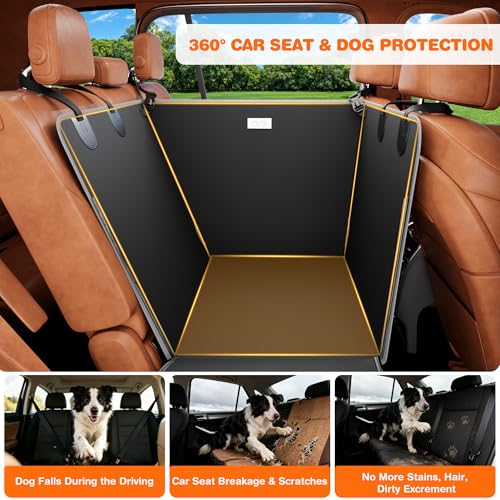 Half Dog Car Seat Cover for Back Seat (Black)