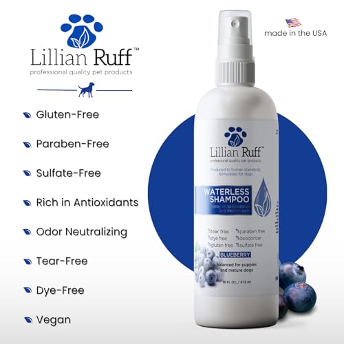 Waterless No Rinse Dog Dry Shampoo Spray with Hydrating Essential Oils