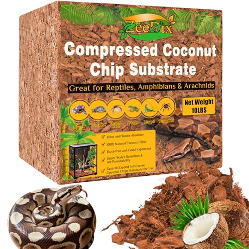 10LBS Coconut Husk Chip Substrate for Reptiles (1 Pack-10 LBS)