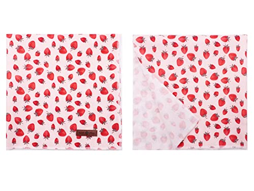 Dog Bandana Fabric Pink Dogs Kerchief for Medium Large Dogs (Strawberry / Large (Pack of 1))