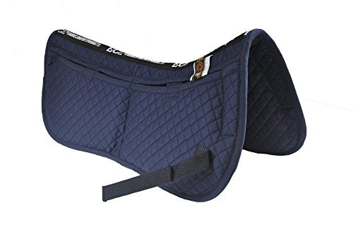Adjustable Shock Absorbing Memory Foam Half Saddle Pad (Navy Blue)