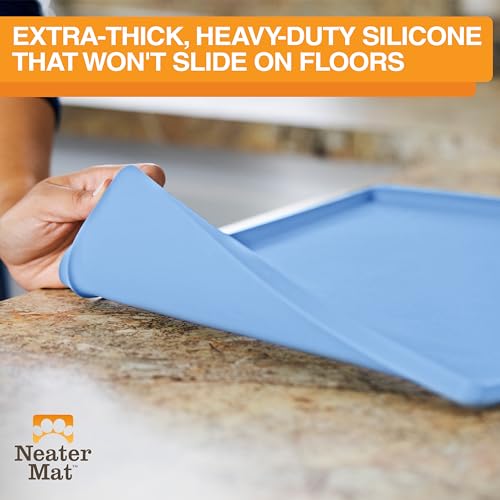 Neater Mat Pet Mats for Food and Water (19"L x 12"W / Light Blue)