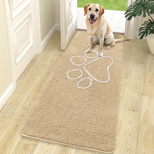 Dog Door Mat for Muddy Paws 70x24 (Beige / 70" X 24")