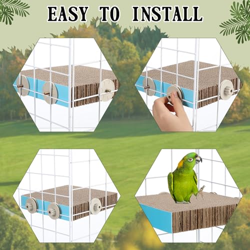 2 Pcs Bird Toys Parrot Perch Stand Cage Accessories (Large)