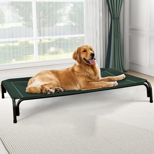 Outdoor Elevated Dog Bed for Large Sized Dogs (L(43.30"x31.90"x8.00") / Green)
