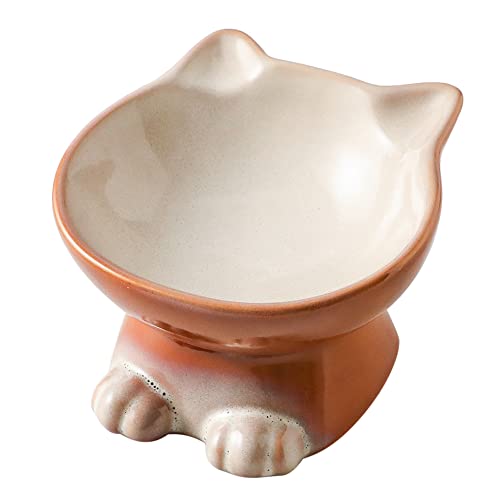 Elevated Cat Bowls (4.5 OZ / Brown)