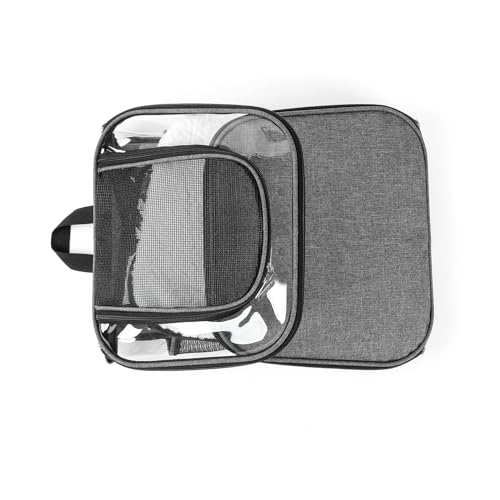 Cat Carrier Backpack for Small Medium Cats Dogs Backpack Puppies up to 26 Lbs (15.0"L x 12.2"W x 18.5"H / Blue)
