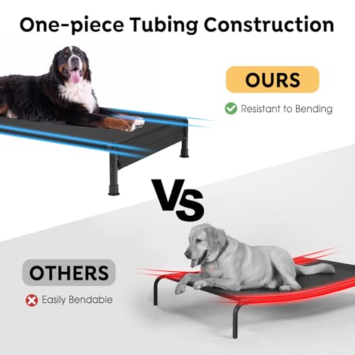 Cooling Outdoor Dog Bed (Black - Hem / 35.0"L x 22.0"W x 7.0"Th)