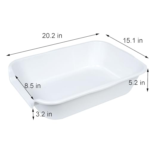 Extra Large Low Entry ABS Cat Litter Box (Small (Pack of 1) / White)