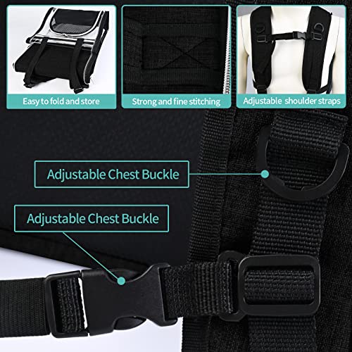 Expandable Pet Carrier Backpack (Transparent Black / 12.0"L x 10.0"W x 15.0"H)