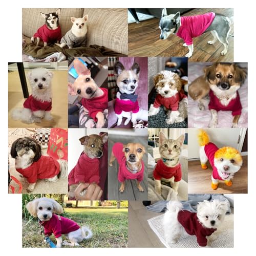 Dog Sweaters for Small Dogs (Wine red / Large)