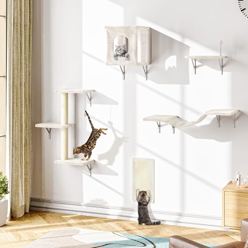 Cat Wall Shelves Set (Beige)