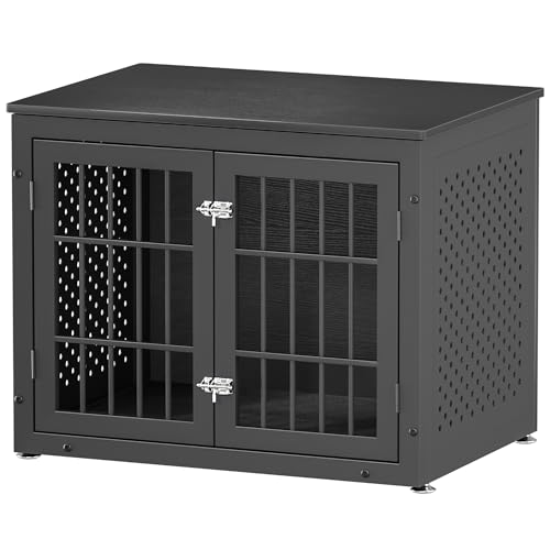 32" Heavy Duty Dog Crate Furniture for Small and Medium Dogs (32.7"L x 23.6"W x 26.0"H / Black)