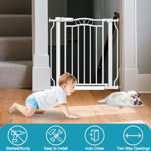 Extra Wide Baby Gate for Doorways 29.9" (White / 29.9"-53.1")